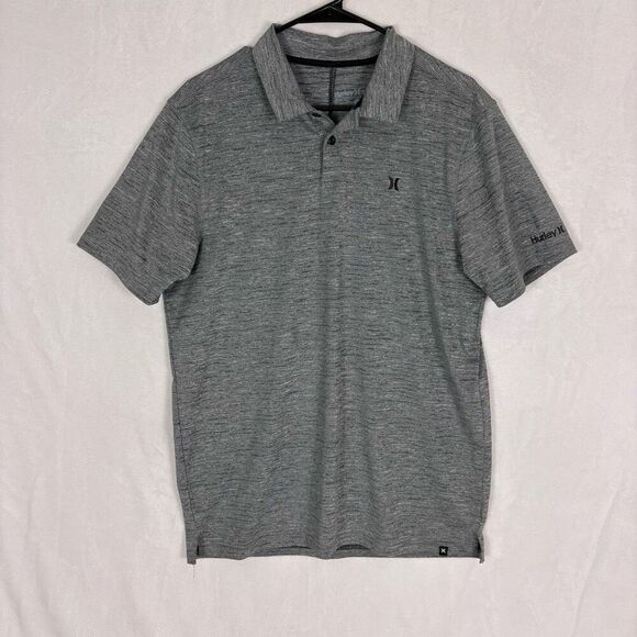 Hurley Buckle Heathered Grey Collared Golf Polo Top Men's Size Medium - Picture 1 of 12